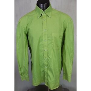 Archivio Borrelli Luxury Vintage Lime Green Dress Button Up Shirt Mens XL Italy